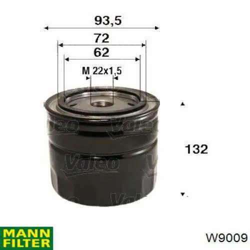 W9009 Mann-Filter масляный фильтр