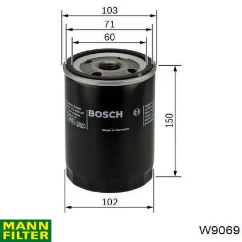 Фильтр очистки масла центробежный Mann-Filter W9069 цена, от 11.30 USD