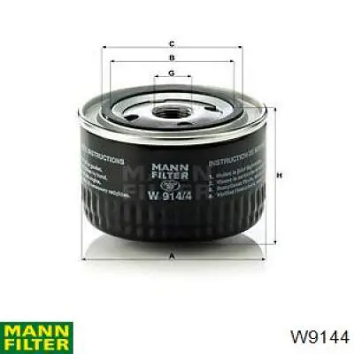 Масляный фильтр W9144 Mann-Filter