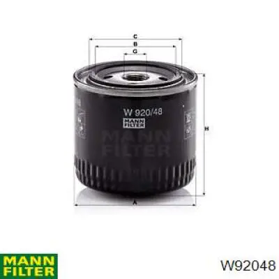 Фильтр очистки масла центробежный Mann-Filter W92048 цена, от 9.49 USD
