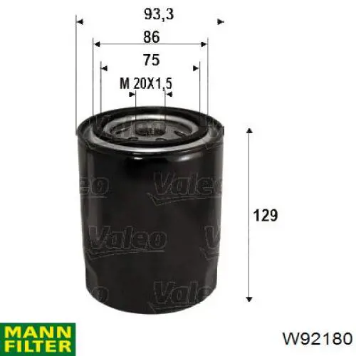 W92180 Mann-Filter масляный фильтр