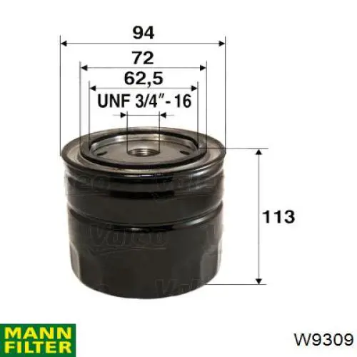 W9309 Mann-Filter масляный фильтр