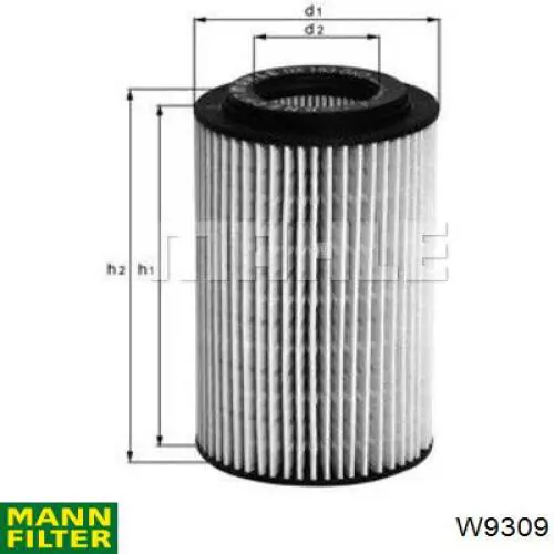 Filtro de aceite W9309 Mann-Filter