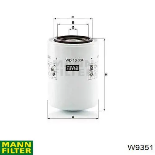 Фильтр гидравлической системы Mann-Filter W9351