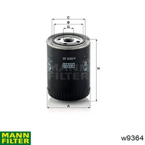 Фильтр гидравлической системы MANN W9364