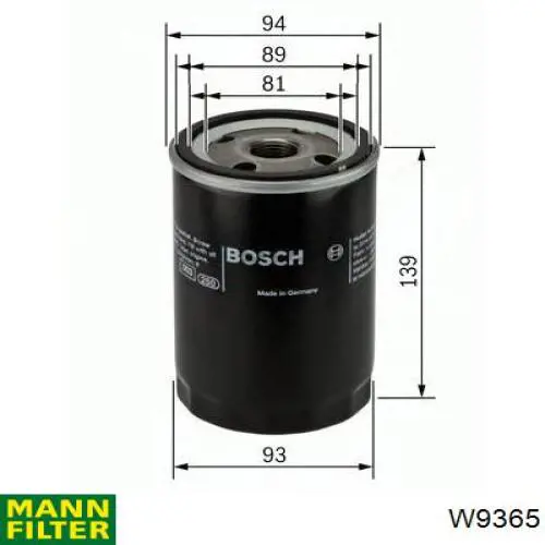 W9365 Mann-Filter масляный фильтр