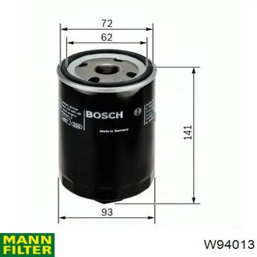 W94013 Mann-Filter масляный фильтр