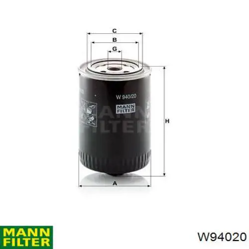 W94020 Mann-Filter масляный фильтр