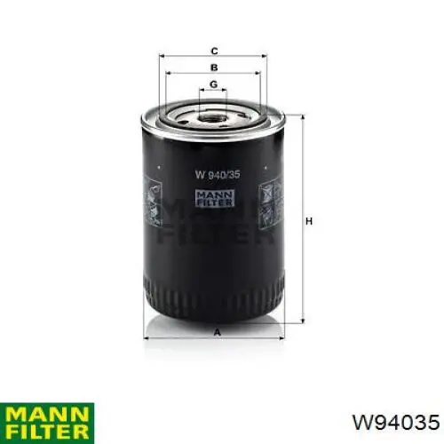 W94035 Mann-Filter масляный фильтр