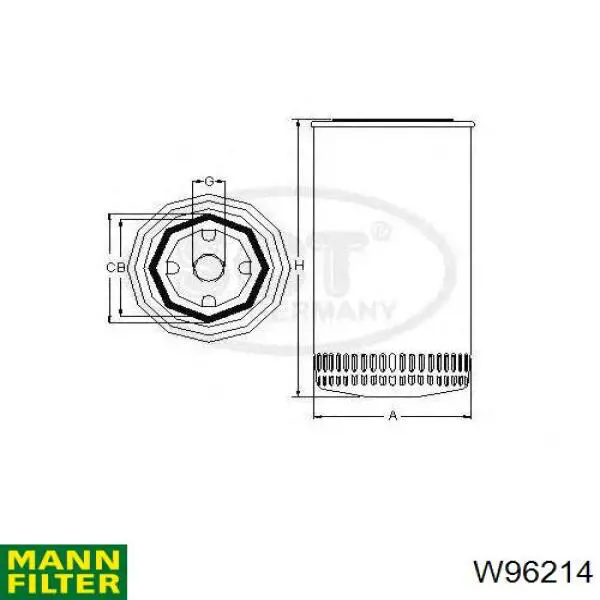 Купить W96214 Mann-Filter Фильтр центробежный очистки масла