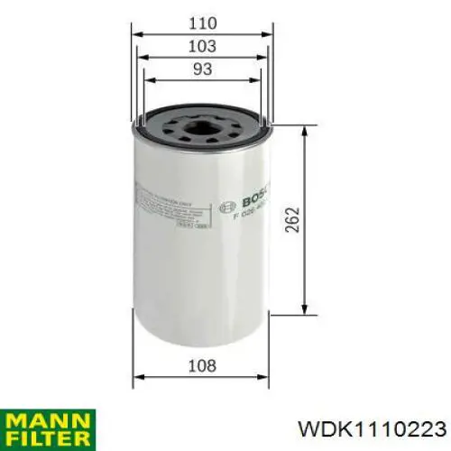Фильтр тонкой очистки топлива Mann-Filter WDK1110223 цена, от 19.06 USD