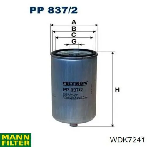 Фильтр топливный Mann-Filter WDK7241