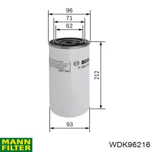 WDK96216 Mann-Filter топливный фильтр