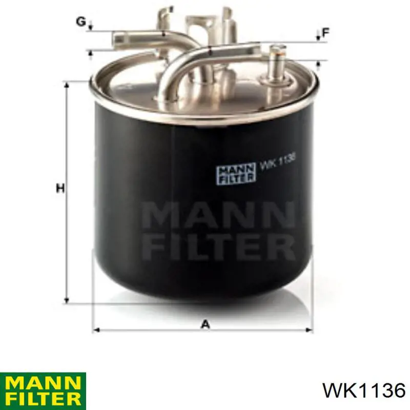 Filtro combustible WK1136 Mann-Filter