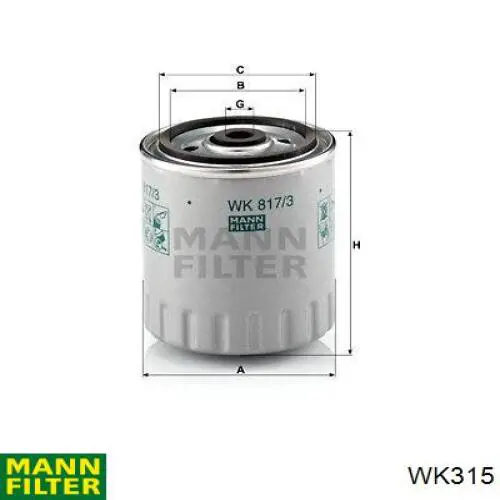 Купить WK315 Mann-Filter Фильтр-отстойник топлива грубой очистки