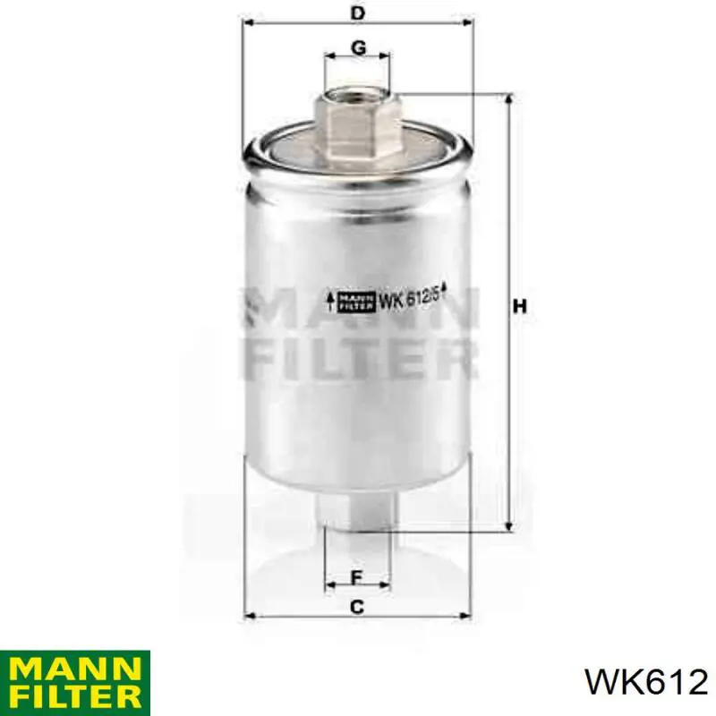 Filtro combustible WK612 Mann-Filter