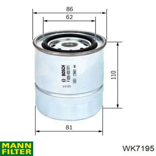 WK7195 Mann-Filter топливный фильтр