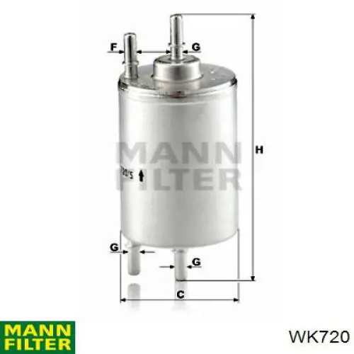 Топливный фильтр WK720 Mann-Filter