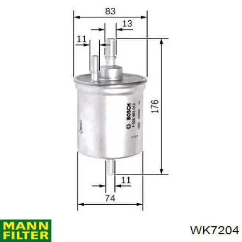 Фильтр тонкой очистки топлива Mann-Filter WK7204 цена, от 27.70 USD