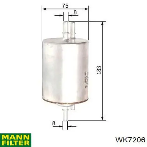 Топливный фильтр WK7206 Mann-Filter
