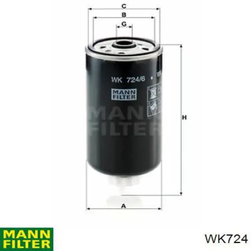 Filtro de gasoil WK724 Mann-Filter