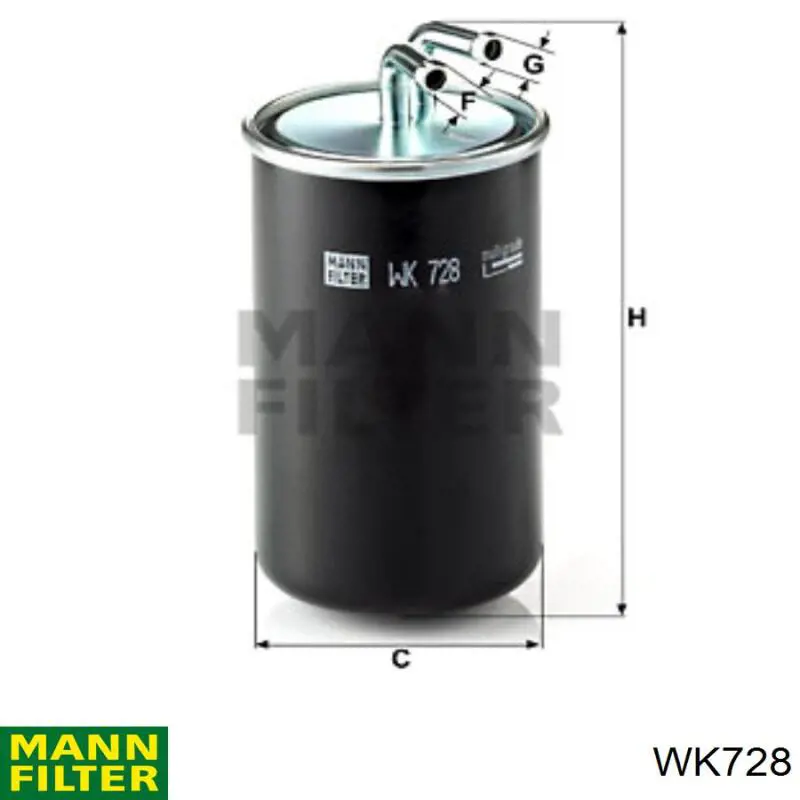 Топливный фильтр WK728 Mann-Filter