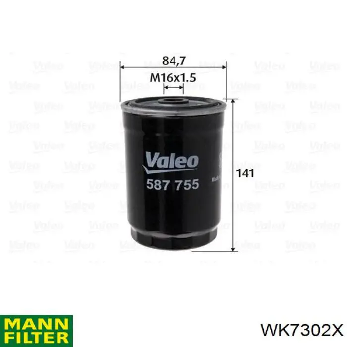 Filtro combustible WK7302X Mann-Filter