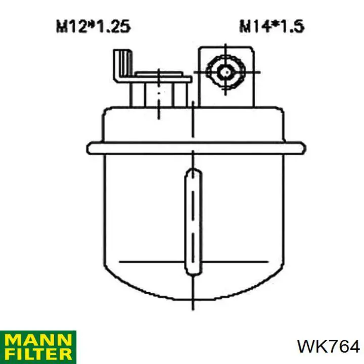 Фильтр тонкой очистки топлива Mann-Filter WK764 цена, от 16.99 USD