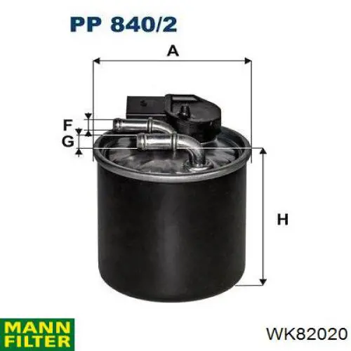 Filtro combustible WK82020 Mann-Filter