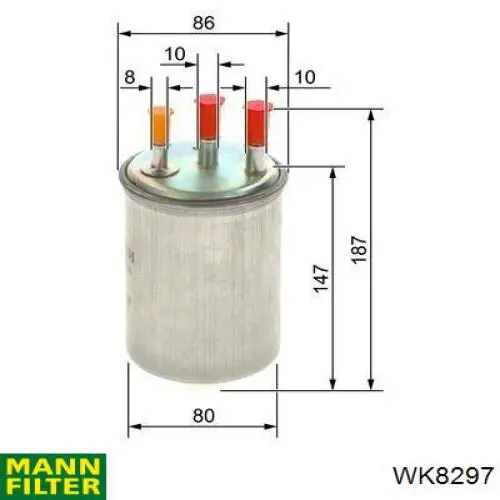 Купить WK8297 Mann-Filter Фильтр-отстойник топлива грубой очистки