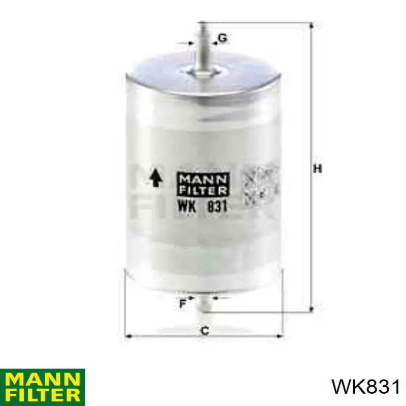Filtro combustible WK831 Mann-Filter