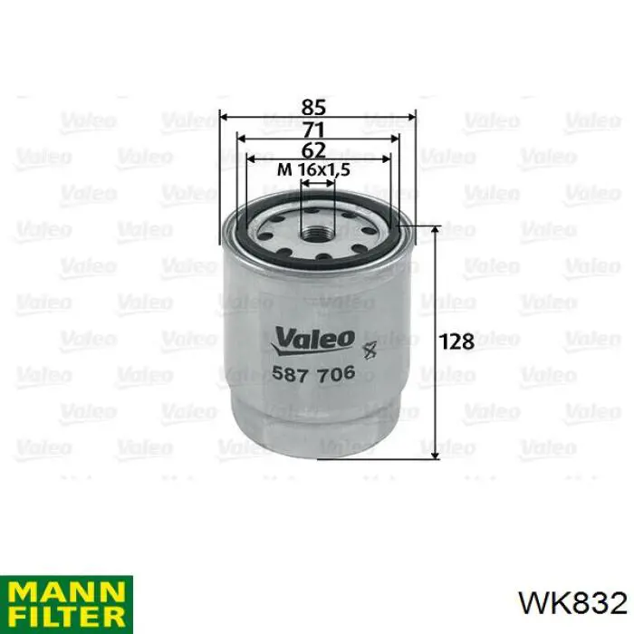 Фильтр тонкой очистки топлива Mann-Filter WK832 цена, от 8.75 USD