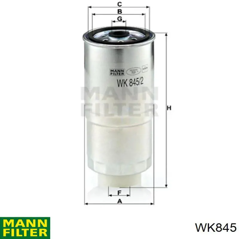 Filtro combustible WK845 Mann-Filter