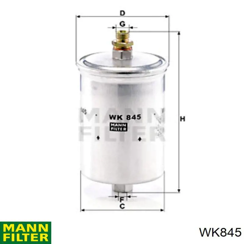 Фильтр тонкой очистки топлива Mann-Filter WK845 цена, от 14.10 USD
