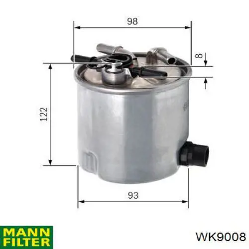Фильтр тонкой очистки топлива Mann-Filter WK9008 цена, от 30.85 USD