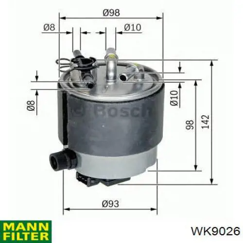 Фильтр тонкой очистки топлива Mann-Filter WK9026 цена, от 46.99 USD