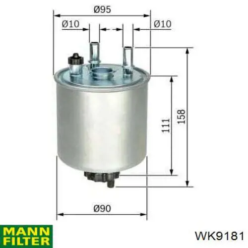 Фильтр тонкой очистки топлива Mann-Filter WK9181 цена, от 29.24 USD