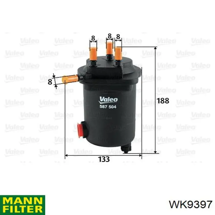 Фильтр тонкой очистки топлива Mann-Filter WK9397 цена, от 27.73 USD