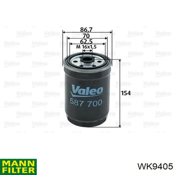 Фильтр тонкой очистки топлива Mann-Filter WK9405 цена, от 11.92 USD