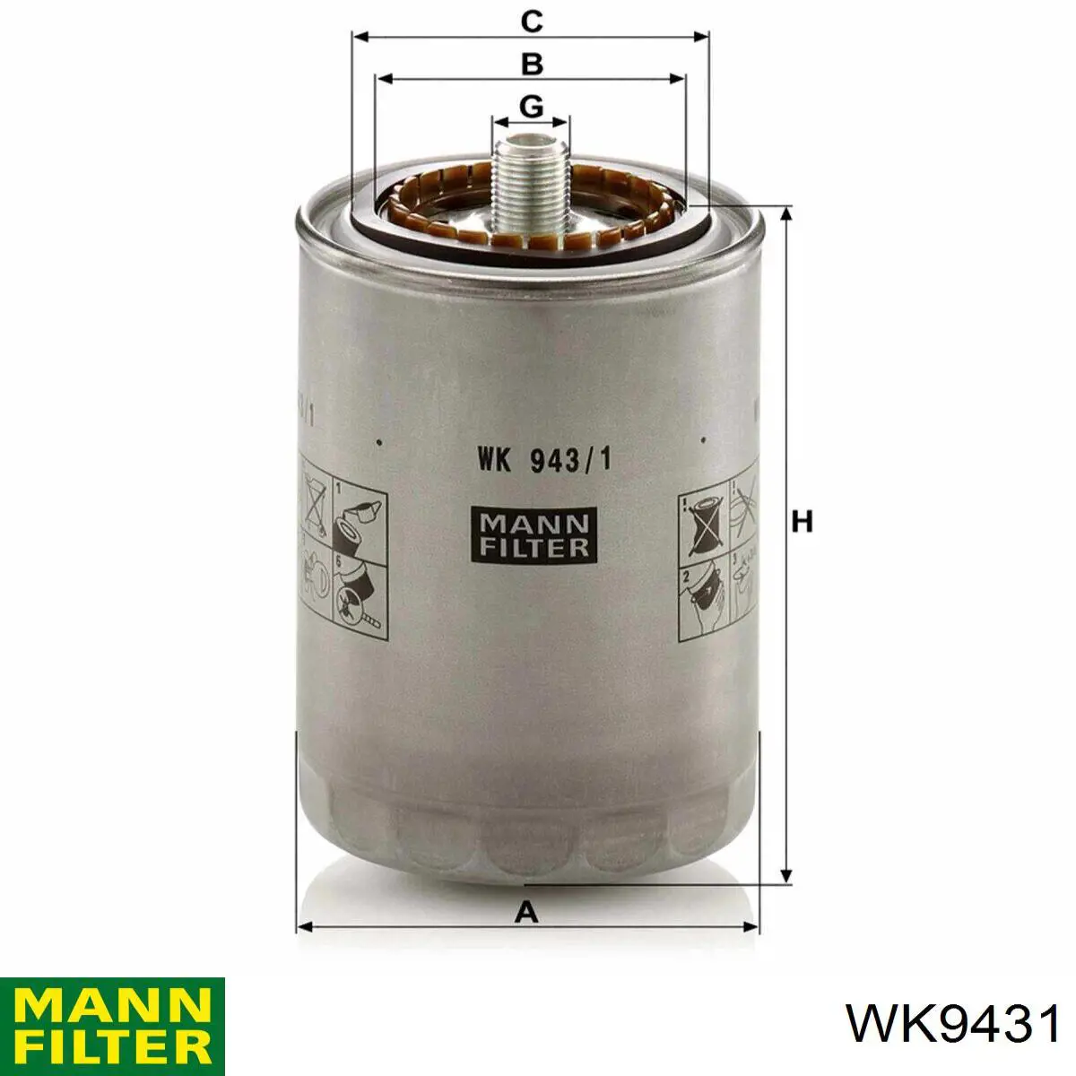 Топливный фильтр WK9431 Mann-Filter