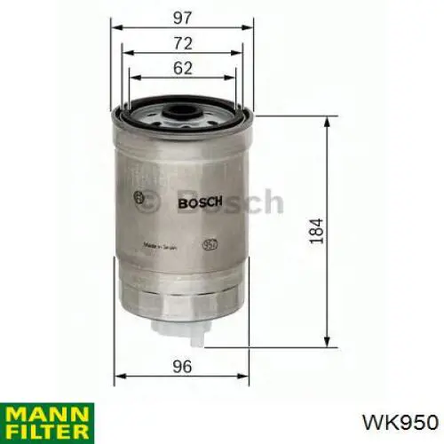 Топливный фильтр WK950 Mann-Filter