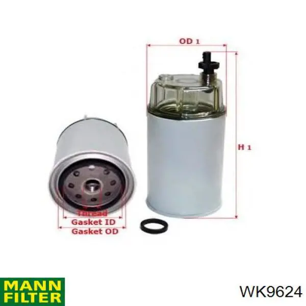 Фильтр тонкой очистки топлива Mann-Filter WK9624 цена, от 12.71 USD