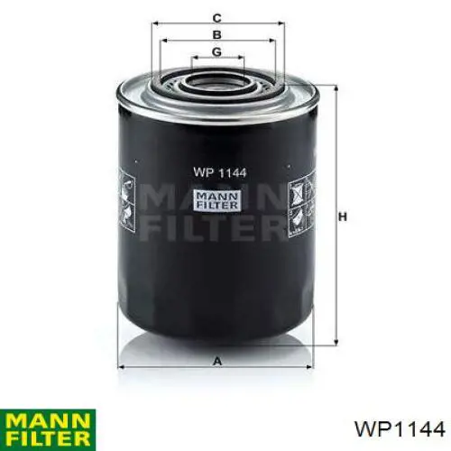 Filtro de aceite WP1144 Mann-Filter