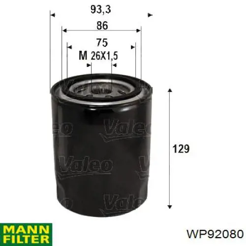 WP92080 Mann-Filter масляный фильтр