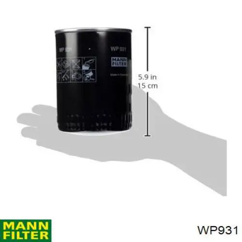 Filtro de aceite WP931 Mann-Filter