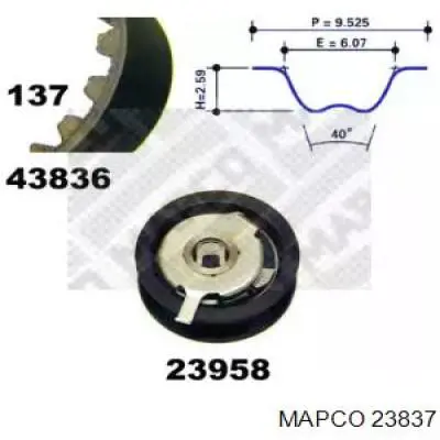 Комплект ремня ГРМ 23837 Mapco