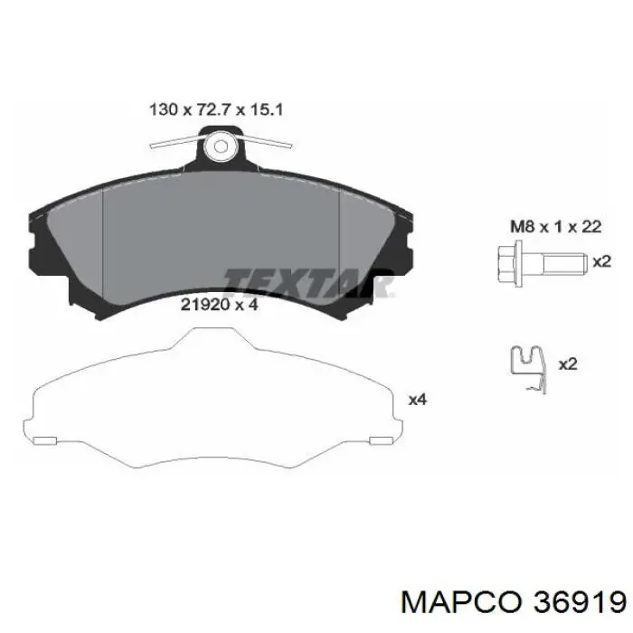 Сайлентблок передней балки Mapco 36919 цена, от 1648.90 USD