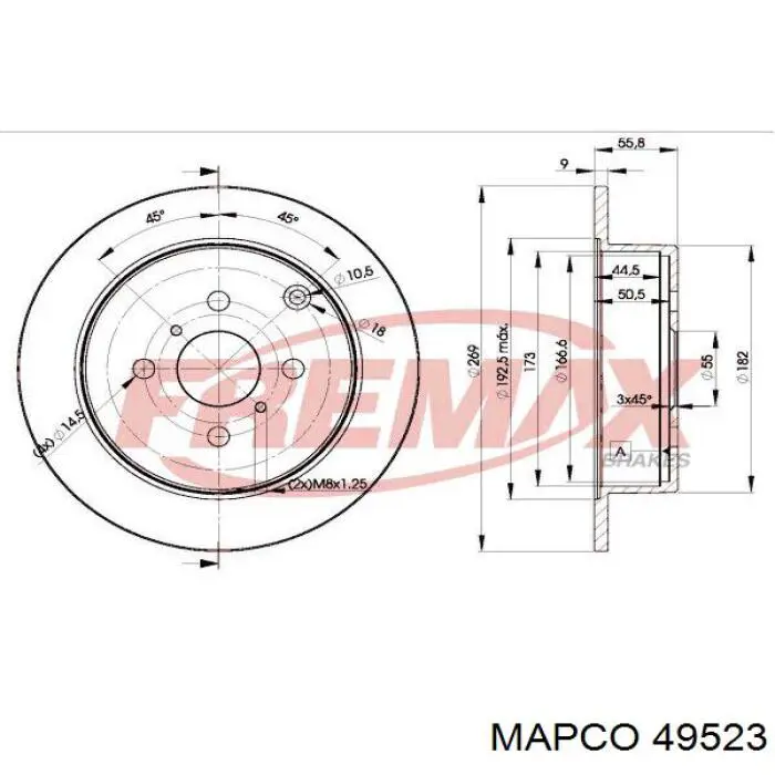 Рычаг передней подвески нижний правый 49523 Mapco