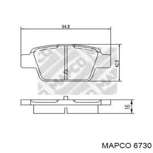 6730 Mapco колодки тормозные задние дисковые