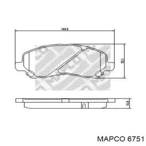 6751 Mapco колодки тормозные передние дисковые